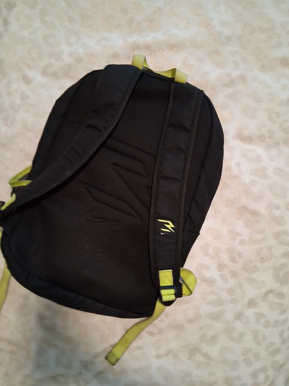 Nike Black Backpack with Neon Yellow Accents - 